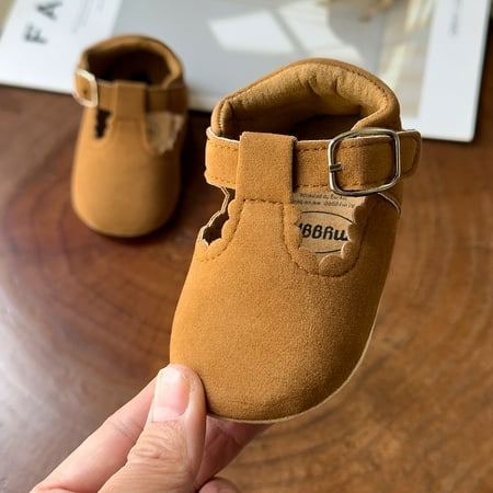 

Baby Girls Mary Jane Flats Shoes Lightweight Non-Slip Sneakers Crib Shoes First Walkers Prewalkers For Newborn Infant