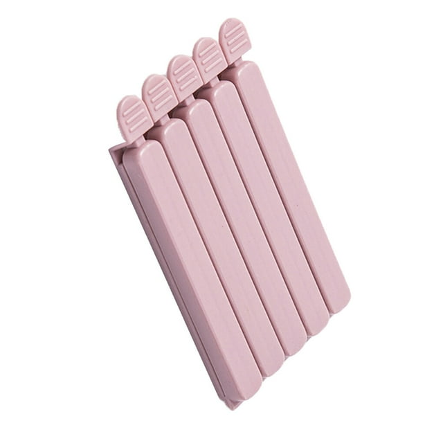 5pcs Solid Color Slender Food Sealing clip snack bag Clip Snack Moisture-proof Plastic Bag Sealing Clips
