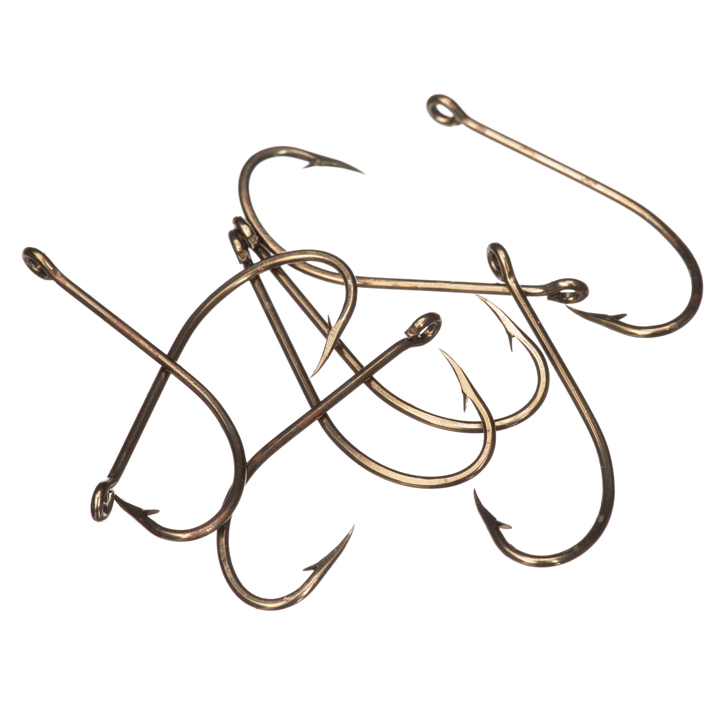 (5 pack) Eagle Claw Lazer Sharp Octopus Long Shank Hook, Bronze, Size 1/0