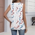 thumbnail image 6 of 250th Anniversary Tank Top for Women 1776-2026 - Sparkly Ombre American Flag V-Neck Sleeveless Tee - Patriotic 4th of July Graphic Blouse Royal Blue XL, 6 of 6