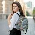 thumbnail image 6 of FORMRS Mini Backpack Purse for Women Quilted Travel Daypack Casual Shoulder Bag, Sea Plants Pattern, 6 of 7