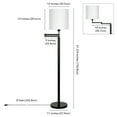 thumbnail image 4 of Evelyn&Zoe Moby Swing Arm Floor Lamp with Fabric Drum Shade, Blackened Bronze/White, 4 of 12