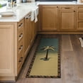 thumbnail image 3 of Ottomanson Non-Slip Rubberback Tropical Palm Tree 2x5 Kitchen Runner Rug, 20" x 59", Blue/Beige, 3 of 8