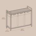 thumbnail image 2 of LEDREM 3-Compartment Laundry Sorter with Shelf, 31.7 Gallon Capacity, Removable Bags & Steel Frame, for Home Organization, Ink Black and Rustic Brown, 2 of 5