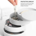 thumbnail image 4 of Small Jewelry Box Earring Holder for Women, Jewelry Storage Box 4-Layer Rotatable Jewelry Accessory Storage Tray with Lid for Rings Bracelets, 4 of 6