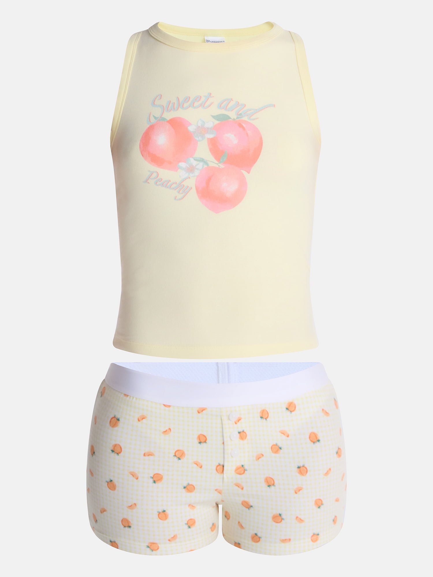 No Boundaries Sleepwear Ribbed Tank Top and Boxers Set from our Cloud Core Collection, 2 Piece, Women’s and Women’s Plus XXS-3X
