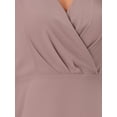 thumbnail image 5 of INSPIRE CHIC Women's V Neck 3/4 Sleeves High Low Chiffon Midi Dress L Grey Pink, 5 of 6