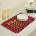 thumbnail image 3 of Christmas Buffalo Plaid Dish Drying Mats 18x24 Inch Red Drying Mats Xmas Winter Holiday Kitchen Decor Absorbent Drying Dish Pad Rack Drainer Mats for Kitchen Dining Room Counter, 3 of 7