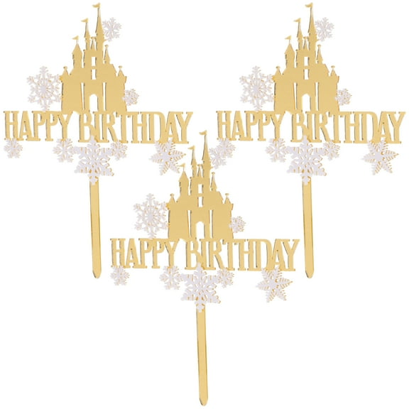 abbageba 3pcs Cupcake Topper Happy Birthday Cake Topper Birthday Cake Decor Birthday Cake Topper