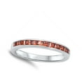 thumbnail image 4 of CHOOSE YOUR COLOR Women's Stackable Simulated Garnet Ring 925 Sterling Silver Band Red CZ Female Size 6, 4 of 4