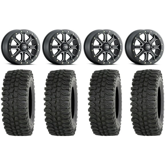 ITP Inertia Beadlock 15" Wheels Black  40mm 35" BDC Tires Can-Am Maverick X3 / Honda Pioneer 1000 / Talon
