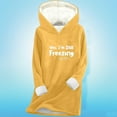 thumbnail image 3 of FNFYFH Long Hoodies for Women Sherpa Fleece Lined Pullover Hoodies Cute Hooded Graphic Sweatshirt Cozy Warm Loungewear for Cold Weather, 3 of 5