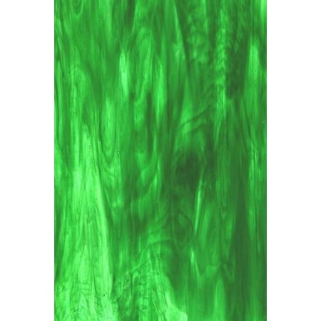 Kokomo Opalescent Glass - Kokomo Stained Glass - HUNTER GRN OPAL & CLR STR