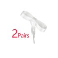 thumbnail image 3 of INSPIRE CHIC Unisex Solid Color Flat 0.4'' Wide Ribbon Shoelaces 2 Pairs 130cm/51.2" White, 3 of 6