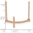 thumbnail image 3 of 14K Rose Gold Sideways Curved Textured Cross Necklace (19 X 1) Made In United States sf2093-19, 3 of 5