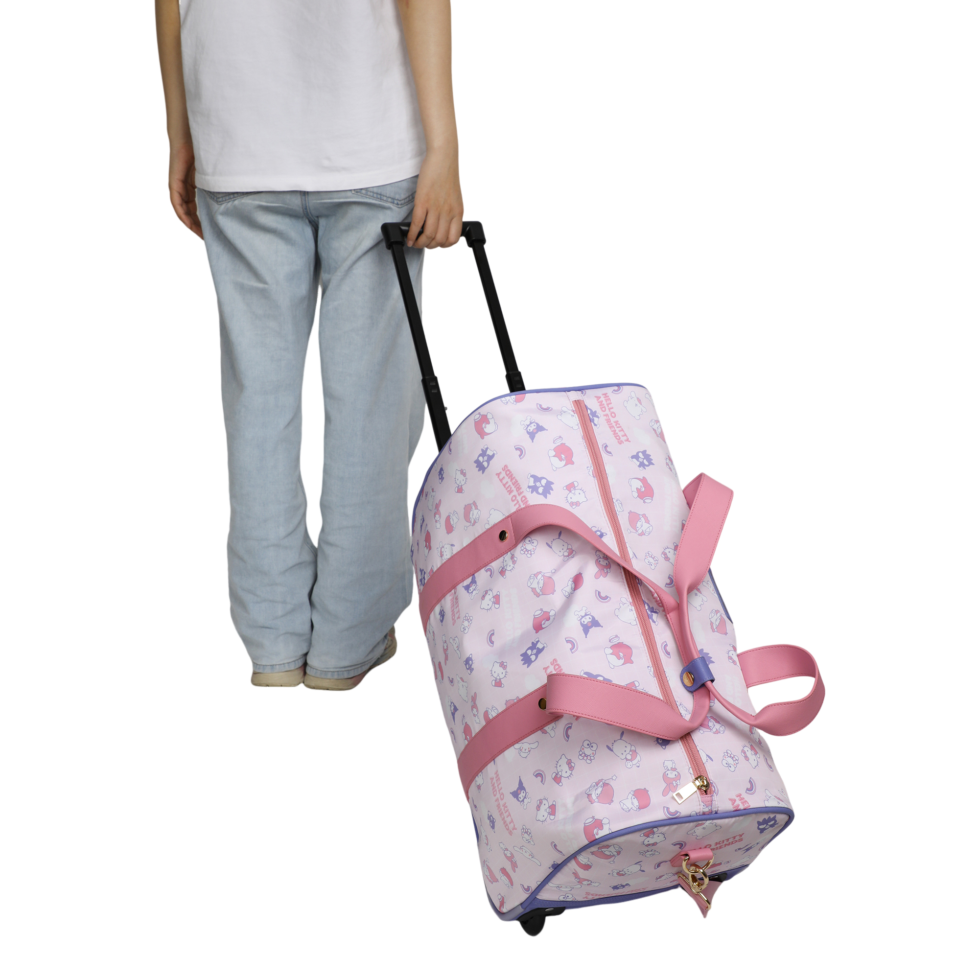 Hello Kitty Wheeled Duffle Bag With Two Luggage Tags