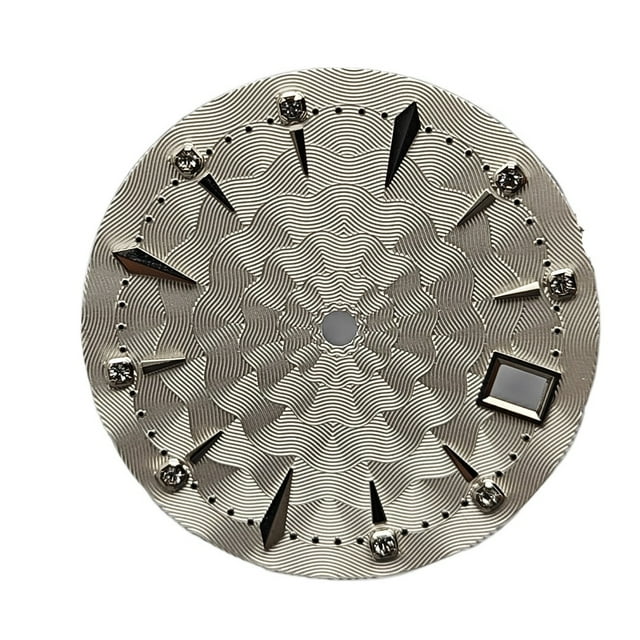 WANGQ Cadran de Montre 29 mm Motif Radial Cadrans avec Design à Échelle en Diamant Surface pour Femmes Accessoires Modifiés pour Mouvement NH35/NH36