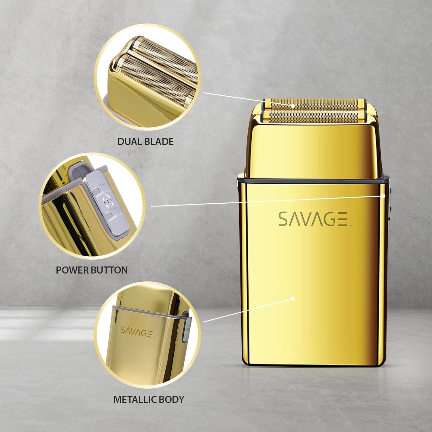 Savage Foil Shaver for Men, Professional Reciprocating Dual