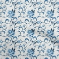 thumbnail image 1 of oneOone Polyester Spandex Medium Blue Fabric Asian Pottery Floral Sewing Craft Projects Fabric Prints By Yard 56 Inch Wide, 1 of 4