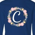 thumbnail image 4 of Inktastic C Monogram Alphabet Letter Rose Floral Wreath Long Sleeve Youth T-Shirt, 4 of 5