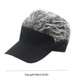 thumbnail image 2 of Chapeau Perruque Visière Unisexe Hommes Femmes Casquette Cheveux Courts Casquette de Baseball Ajustable Chapeau de Soleil Extérieur Cadeau, 2 of 9