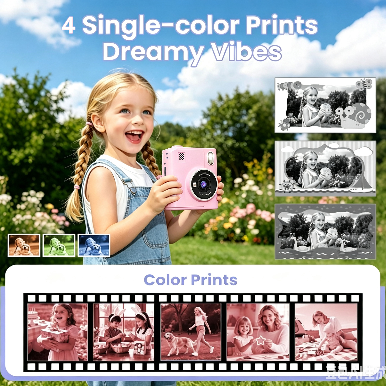JoyStone Kids Instant Print Camera 1080P Pink photo 7