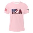 thumbnail image 4 of Men's 4th of July 250th Anniversary USA Flag T Shirts Patriotic Tees Independence Day Tops Casual Crewneck Tshirts Cotton Tees Plus Size Shirts,Pink,3XL, 4 of 9