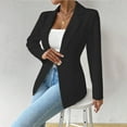 thumbnail image 6 of XFLWAM Women's Casual Business Blazers Open Front Long Sleeve Notch Lapel Suit Jackets Dressy Work Outerwear Black XL, 6 of 9