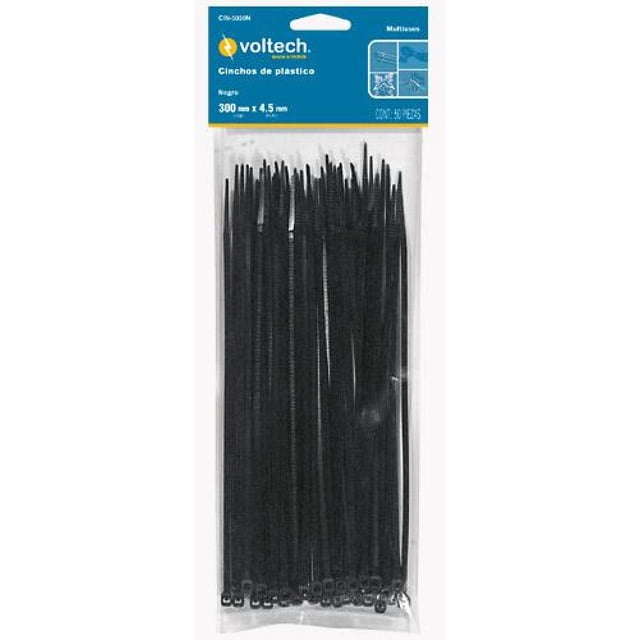 CINCHO NEGRO 50 lb 4.5 mm X 400 mm 25 PZ VOLTECK 44330 VOLTECK CIN-5040N