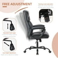 thumbnail image 3 of edx Leather Home Office Desk Chair, Big and Tall Chair with Ergonomic High Back, 300lbs, Black, 3 of 7