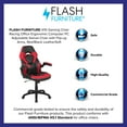 thumbnail image 5 of Emma + Oliver Gaming Racing PC Chair with Flip-up Arms, Red/Black LeatherSoft, 5 of 16
