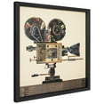 thumbnail image 3 of Antique Film Projector' Hand Made Signed Art Collage by EAD Artists Co-op under Tempered Glass in Black Frame, 3 of 6