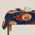 thumbnail image 3 of Wukai American Football and Fire Flames Waterproof Tablecloth for Kitchen Dining, Fits Square Tables for 2-4 Seats -60"x60", 3 of 7
