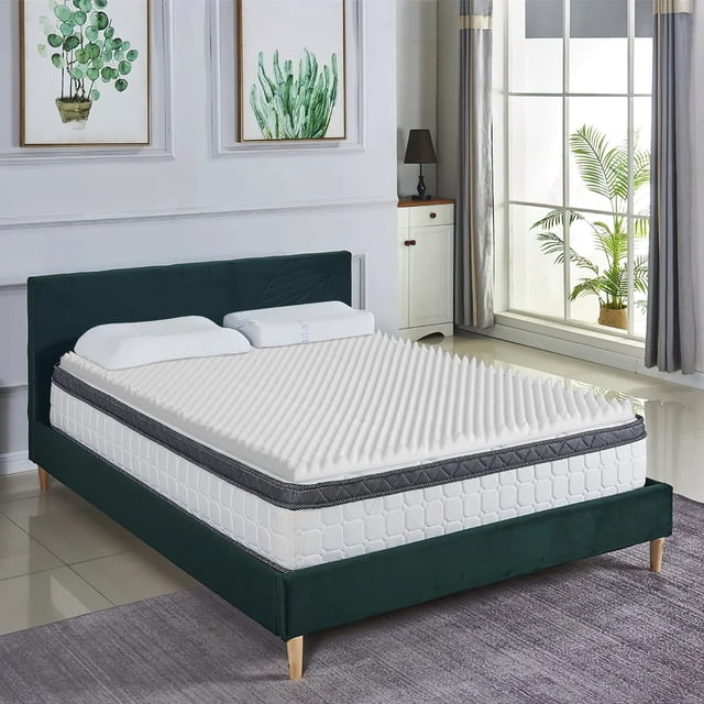 Cubrecolchón Zayton, espuma enrollada de alta densidad, 2,54 cm, doble