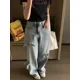 thumbnail image 2 of Pantalones vaqueros Vintage coreanos para mujer, pantalones de pierna ancha con lazo dulce, cintura alta, Y2k, Jeans rectos sueltos, ropa de calle elegante, azul claro, 2 of 5