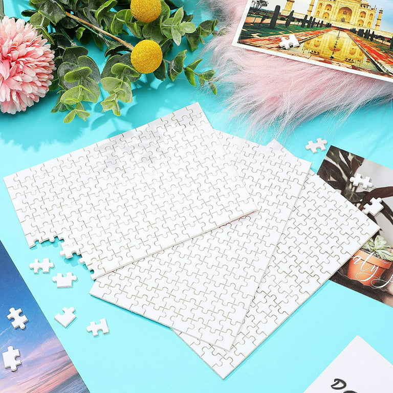 TINYSOME 15 Sets Blank Sublimation-Jigsaw Puzzle Sublimation-Blanks Puzzles  for Heat Transfer DIY Custom Puzzle 15 Pieces/Set 