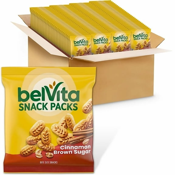 Belvita Cinnamon Brown Sugar Snack Packs, 1 Ounce Bag, 120 Count Case