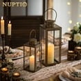 thumbnail image 4 of Nuptio Gold Lanterns Decorative Indoor Outdoor：Farmhouse Candle Holder Lantern for Wedding Centerpiece Front Porch, Patio, Fireplace，1pc Gold, 4 of 11