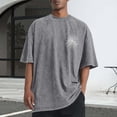 thumbnail image 7 of Afuyipoi Graphic Tees for Men Short Sleeve,Cotton Casual Sports Summer Round - Neck Tees Gray L, 7 of 7