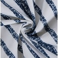 thumbnail image 6 of Stripe Modern Farmhouse Cloth Fabric Shower Curtain with Tassels，Luxury 100% Cotton Shower Curtain Bathroom Decor,72" W x 72" H，Navy Blue, 6 of 7