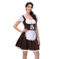 thumbnail image 2 of LEKWK Dirndl Dresses Women Ruffled Puff Short Sleeve Lace Apron Cosplay Fancy Dress German Oktoberfest Costume for Halloween Theme Party, 2 of 5