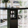 thumbnail image 6 of 3-Piece Bar Table Set with 2 Stools,31.5" Round Pub Table with Metal Ring Footrest,Space-Saving Dining Set for Kitchen,Living Room,Small Space,Black, 6 of 6