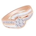 thumbnail image 2 of AFFY Round & Baguette Shape White Natural Diamond Crossover Engagement Ring In 10k Rose Gold (1.00 cttw) Ring Size-6.5, 2 of 2