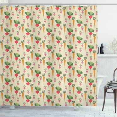 Ambesonne Vegetable Shower Curtain, Radishes and Beets, 69"Wx75"L, Multicolor