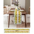 thumbnail image 3 of Table Runner Dresser Scarves 72 Inch Long, Yellow Sunflower and Green Leaves Linen Dining Table Runners Floral Sunshine Word on Linen Tabletop Scarf for Wedding Holiday Party Kitchen, 3 of 7