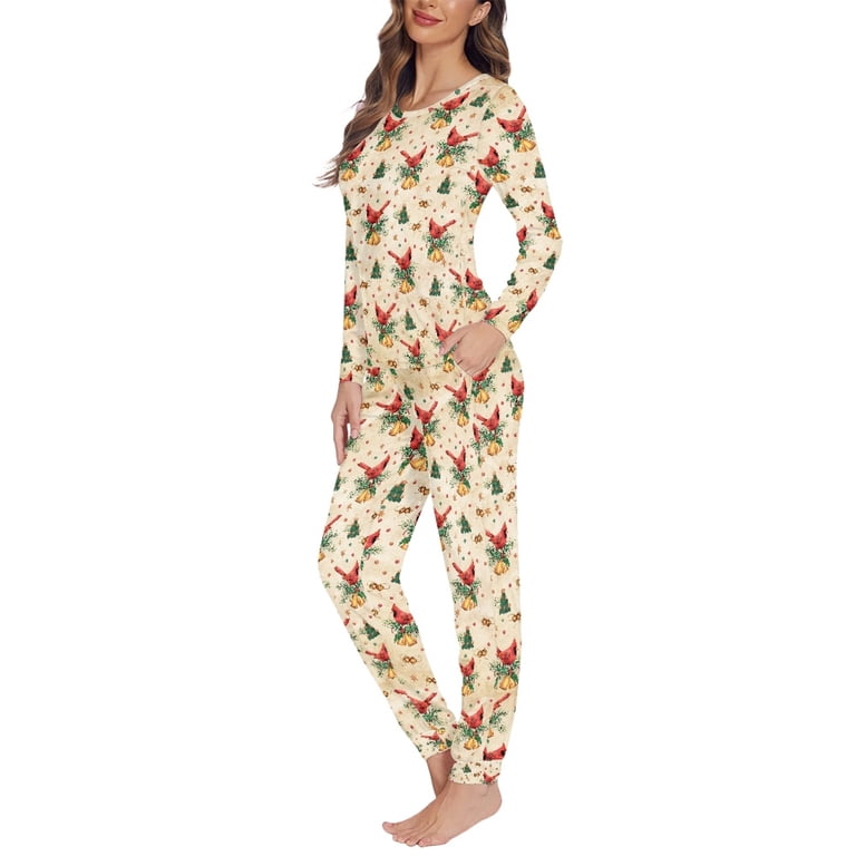 DISNIMO Women's Pajama Set - 2-Pack Soft Long Sleeve Sleepwear, Tops & Pants With Pocket (XS-6XL)