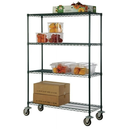 

14 Deep x 48 Wide x 80 High 4 Tier Freezer Wire Shelf Truck with 1200 lb Capacity