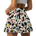 thumbnail image 4 of HELLHERO Elastic Golf Tennis Skirts for Travel Yoga, Flowers Pattern Polyester Spandex Fabric Built-in Shorts Tennis Golf Skirts Workout, 4 of 9