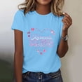 thumbnail image 4 of Graphic Tees for Women Carnival Graphic Print Short Sleeve T Shirt for Everyday Comfort and Versatile Style in Women's Tops Blue XL, 4 of 5