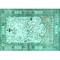 thumbnail image 1 of Ahgly Company Machine Washable Indoor Rectangle Animal Turquoise Blue Traditional Area Rugs, 2' x 4', 1 of 4